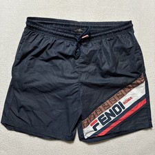 Fendi X Fila Mania Men’s Shorts RARE Logo Print Swim Trunks 2019 Collab Italy picture