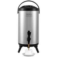 Stainless Steel Insulated Beverage Dispenser, 2.4 Gallon 9.2 Liter, Thermal Hot picture