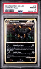 2010 POKEMON HEARTGOLD & SOULSILVER UNDAUNTED #10 UMBREON-REVERSE FOIL PSA 8 picture