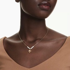 Swarovski Idyllia Pendant, Crystal Pearl, Flower, Gold Tone Plated 5723140 picture