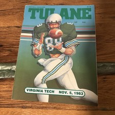 Vintage 1983 Tulane Virginia Tech Football Program Illustrated Cover Louisiana picture