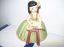 RARE ANTIQUE VINTAGE 1959 NAPCO HAWAIIAN HULA GIRL WITH GUITAR PLANTER C4692A picture