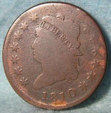 1810 Classic Head Large Cent With Rotated Reverse ~ Old US Coin #506 picture