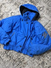 Vintage Obermeyer Seduced Ski Jacket Hooded Insulated Blue Embroidered Womens 10 picture