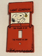 Vtg Peanuts Snoopy  Light Switch Cover Can Be Personalized Original Screws READ picture