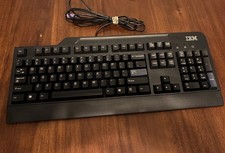 IBM SK-8820 PS2 Keyboard Vintage Black *WITH FEET* picture