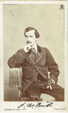CDV Ca 1865 John Wilkes Booth acteur de théâtre américain assassin Pdt Lincoln picture