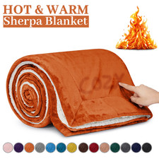 Warm Sherpa Fleece Blanket Ultra Soft Reversible Sofa Bed Couch Throw Twin Queen picture