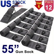 12 Pack Shotgun / Rifle Socks Hunting Gun Sleeve Silicone Gray Treated Up to 55