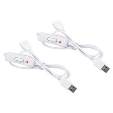 2pcs USB extension cable with on/off switch extension cords with LED white #fv picture