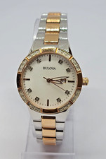 96R175 BULOVA DIAMOND TWO TONE WATCH FOR WOMEN MB5-186 picture