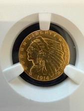 1914 D INDIAN HEAD $2.5 GOLD QUARTER EAGLE NGC AU Details Removed from Jewelry picture
