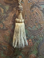 Antique Warm Crimson & Gold French Passementerie Single Tassel Tieback  19th C picture