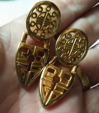 Vintage Givenchy Lock-Key Gold Earrings picture