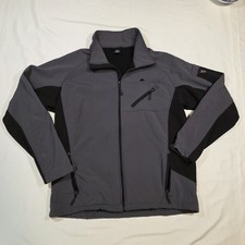 Snozu Men's 2XL Gray Black Softshell Jacket Full Zip Mid-Length Stand-Up Collar picture
