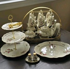 Porcelain Complete Tea Set Of 25PCS- Rosenthal - Pompadour - Moss Rose  picture