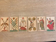 Antique c1830 Florentine Minchiate Tarot Cards Tuscany Tax Stamp XXIIII picture