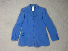 Vintage Gianni Versace Couture Blazer Womens 40 Blue Wool Designer Lined Italy picture