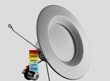 Luxrite 5-6 Inch LED Downlight Adjustable Color Temperature Light Dimmable Flood picture