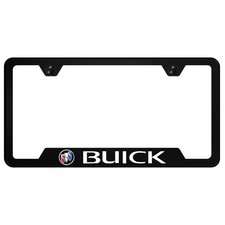 Buick (Tri-Color) Notched License Plate Frame Logo on Black Polycarbonate picture