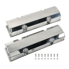For 58-86 SB Chevy Valve Covers Fabricated Aluminum SBC 327 350 383 400 Polished picture