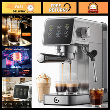 20 Bar Home Espresso Coffee Machine - Silver Gray, Automatic, Compact Design picture