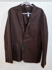 Express Men’s XL Brown Garment Dyed Cotton Stretch Blazer Sport Coat Jacket NEW picture