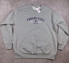 VINTAGE Kansas State Wildcats Sweater Mens Large Gray Lee Crew Neck KSU NEW picture