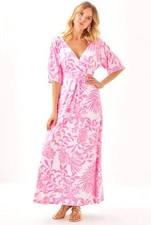 Lilly Pulitzer Rousseau Parigi Pink White Maxi Dress NWT Size Medium picture