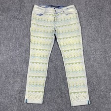 Driftwood Marilyn Jeans W 29 MR Beaded Embroidery Stretch Aztec Denim Ankle Boho picture