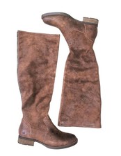 NEW Born Borman Distressed Brown Suede Leather Tall Back Zip Boot Women's 8.5 M picture