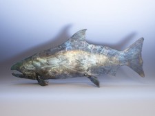 Original Pat Clark Metal Salmon Sculpture – 21