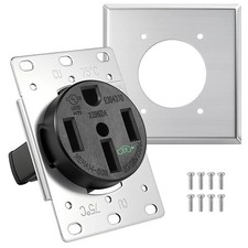 HBL9450A Straight Blade Device Socket, RTP, 3-Pole 4-Wire System, 50A 125/250... picture