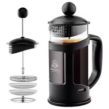 OVENTE 3-Cup Black French Press Cafetire Coffee and Tea Maker with Glass & Scoop picture