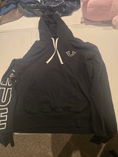 True Religion Black Pullover Hoodie with Sleeve Logo picture