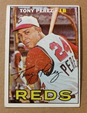 1967 Topps - Tony Perez #476.  Back Stained picture