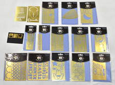 Lasting Impressions Brass Embossing Stencils Lot of 18 Alphabet Kids Baby Border picture