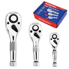 WORKPRO 3PC Stubby Ratchet Set 1/4