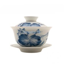 160ml Premium Porcelain Gaiwan Blue and White Kungfu Tea Bowl Chinese Teaware picture