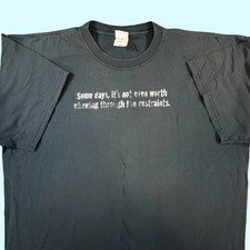 Vintage 2000s Restraints Funny Quote T Shirt 2XL Faded Black Gildan picture