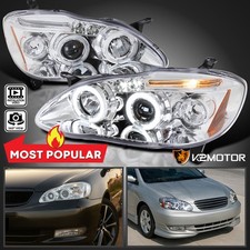 Fits 2003-2008 Toyota Corolla LED Halo Projector Headlights Lamp Left+Right picture