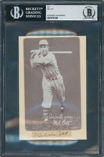 1939–46 Exhibits Salutation Mel Ott “Melvin Ott” Auto Cut PSA/DNA & Beckett -HOF picture