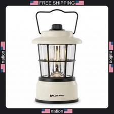 luxpro retro outdoor lantern battery LED camping light beige picture
