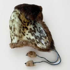 Vintage Alaskan Native Fur Trapper Bomber Hat Tlingit Handmade Authentic RARE picture