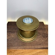 Vintage Wedgwood  Brass Trinket Box with Jasperware Cameo picture