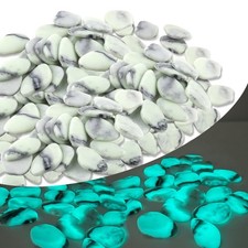 Glow in Dark Pebbles Glass Stones 4.5LB Blue Green Garden Aquarium Decor Rocks picture