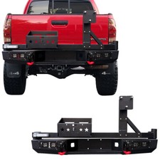 Vijay For 2005-2015 Toyota Tacoma Steel Rear Bumper W/Tire Carrier&LED Lights picture