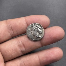 Ancient Greek Solid Bronze Queen And Athens Owl Athena Tetradrachm Coin picture