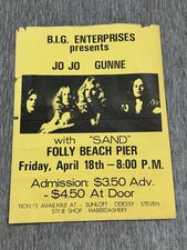Vintage Jo Jo Gunne Folly Beach Pier Concert Flyer Yellow Rock Poster Handbill picture