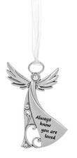 Ganz Silver Angel Ornament ~ Always Know You are Loved picture